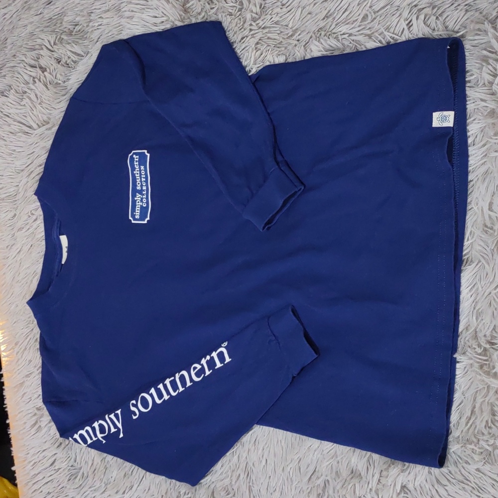 Navy blue long sleeves simple Southern shirt